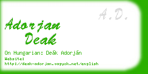 adorjan deak business card